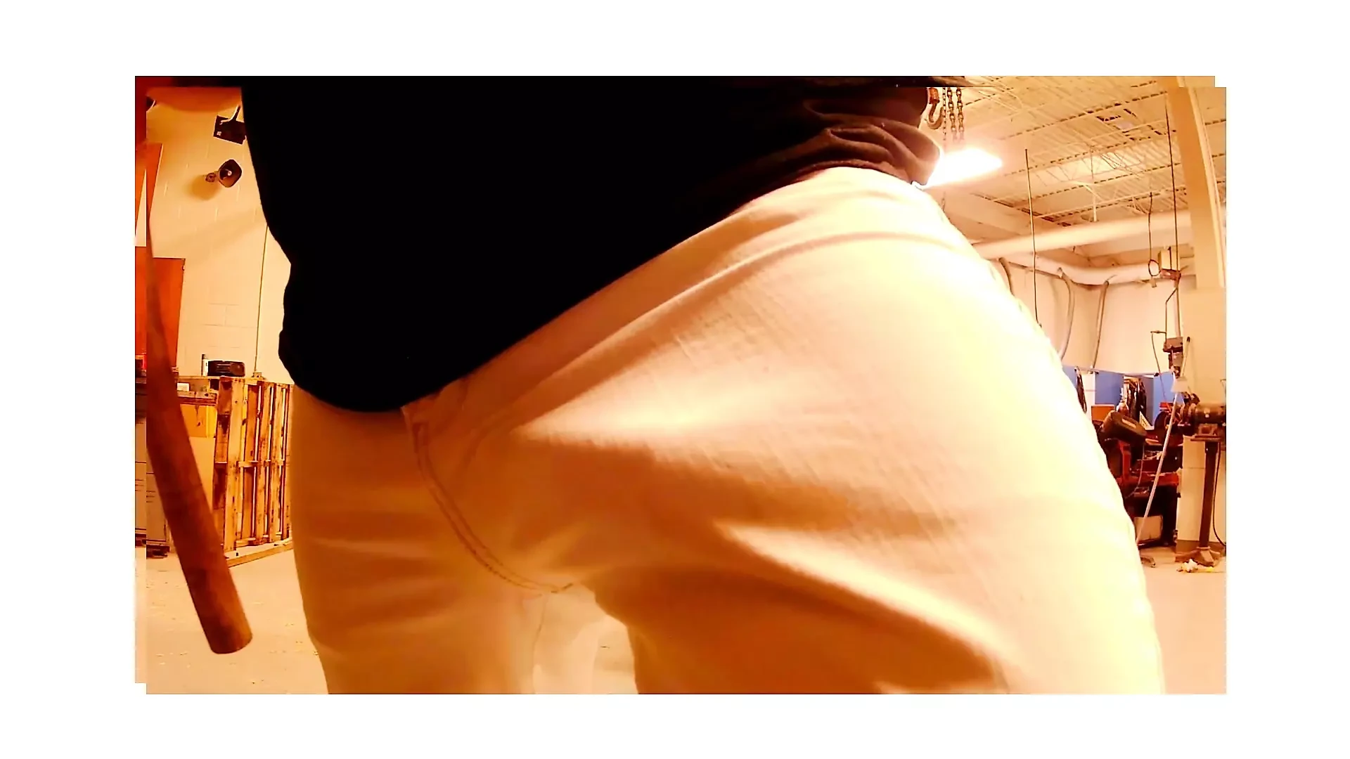 Big Johnson bulge  on display in another one of Mr. D. Pants'  Safe For Work Videos Enjoy the Farm work