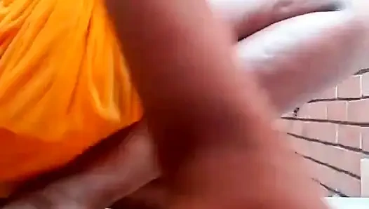 Risky outdoor, naked outside with my big ass