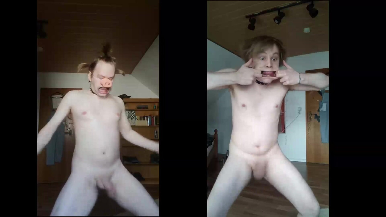 Silly boy makes a crazy freak show