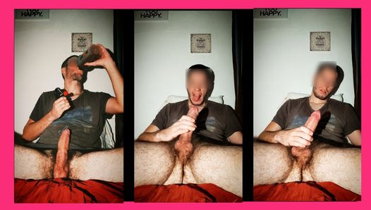 Hairy thick uncut balkan cock drinking protein
