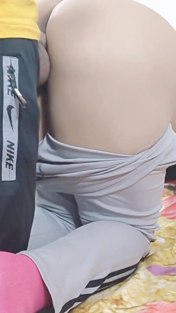 Captivating moment from "Lucky Delhi fucking the young innocent maid in bed doggy style full fucking"