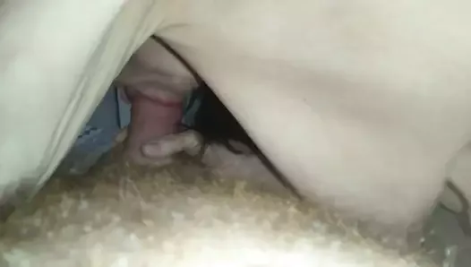 Mature saggy boobs sucking my cock