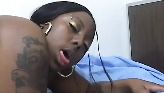 Gorgeous big booty babe enjoys her tight cunt banged by a huge pole