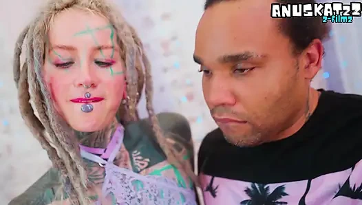 Inked Bad Girl Destroyed by Huge Black Cock Anal Pounding, Ass to Mouth, Throat Fucked Raw, Cum Facial