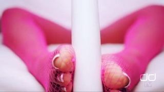 Darla - Sexy French Pedi in Hot Pink Stockings