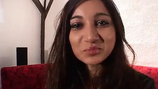 Armelle teen with small tits on the strip-casting