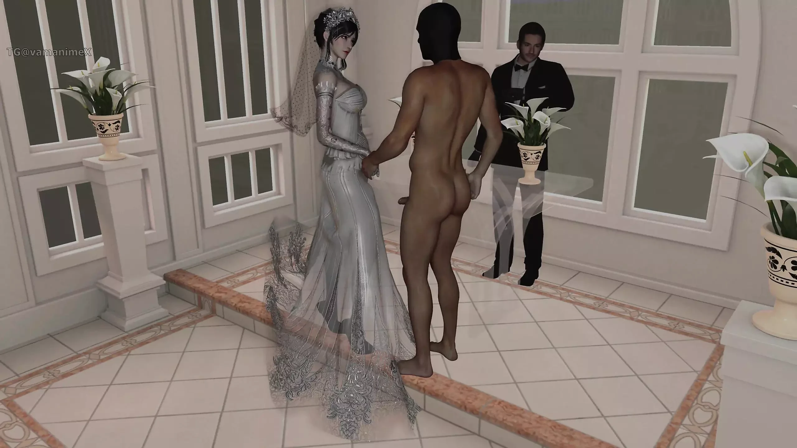 3D la sposa troia arrapata fa sesso con il cornuto durante il matrimonio