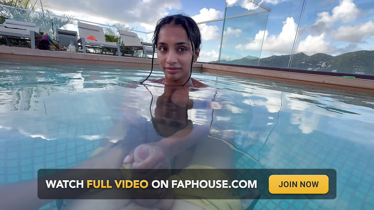 Busty India Gives an Amazing Blowjob in the Hotel Pool to Everyone's Glass- Yasmina Khan