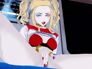Harley Quinn fingers her pussy on the subway. DC Hentai