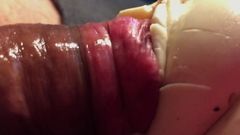 Close-Up Uncut Cock Play, Fucking Rubber Pussy, Orgasm & Cum