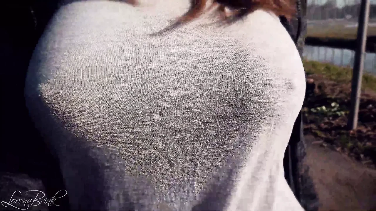 Bouncing Boobs in Shirt While Walking