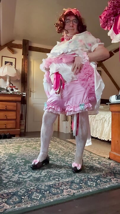 Dressed in a little babydoll dress for a day