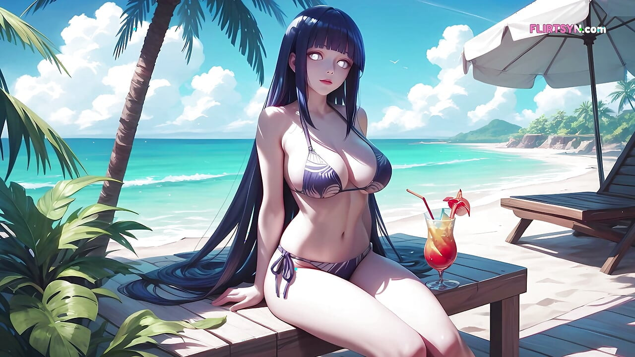 Byakugan On The Beach: 日向的眼睛能看到一切——除了她即将如何在公共场合被狠狠操（AI生成）