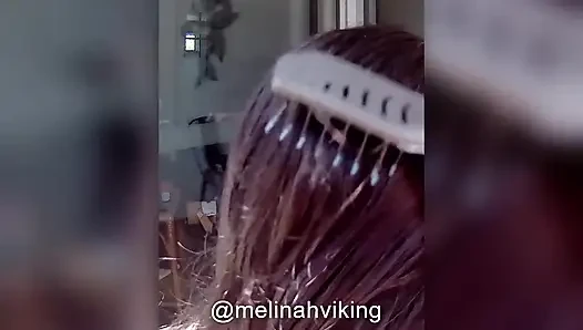 Brunette Hair Brushing
