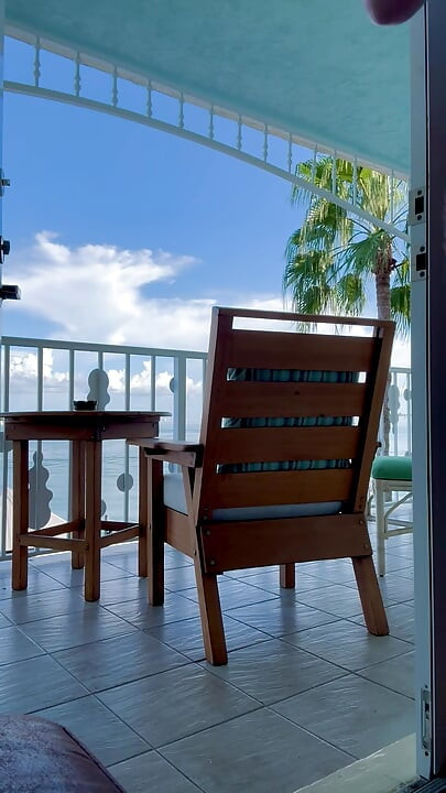 Jerk off outside hotel balcony Key West public cum