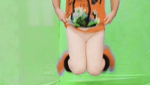 Jumping coño caliente transexual lindo ladyboy cosplayer modelo crossdresser