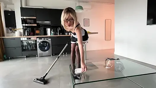 stepdad fucks stepsister in maid uniform