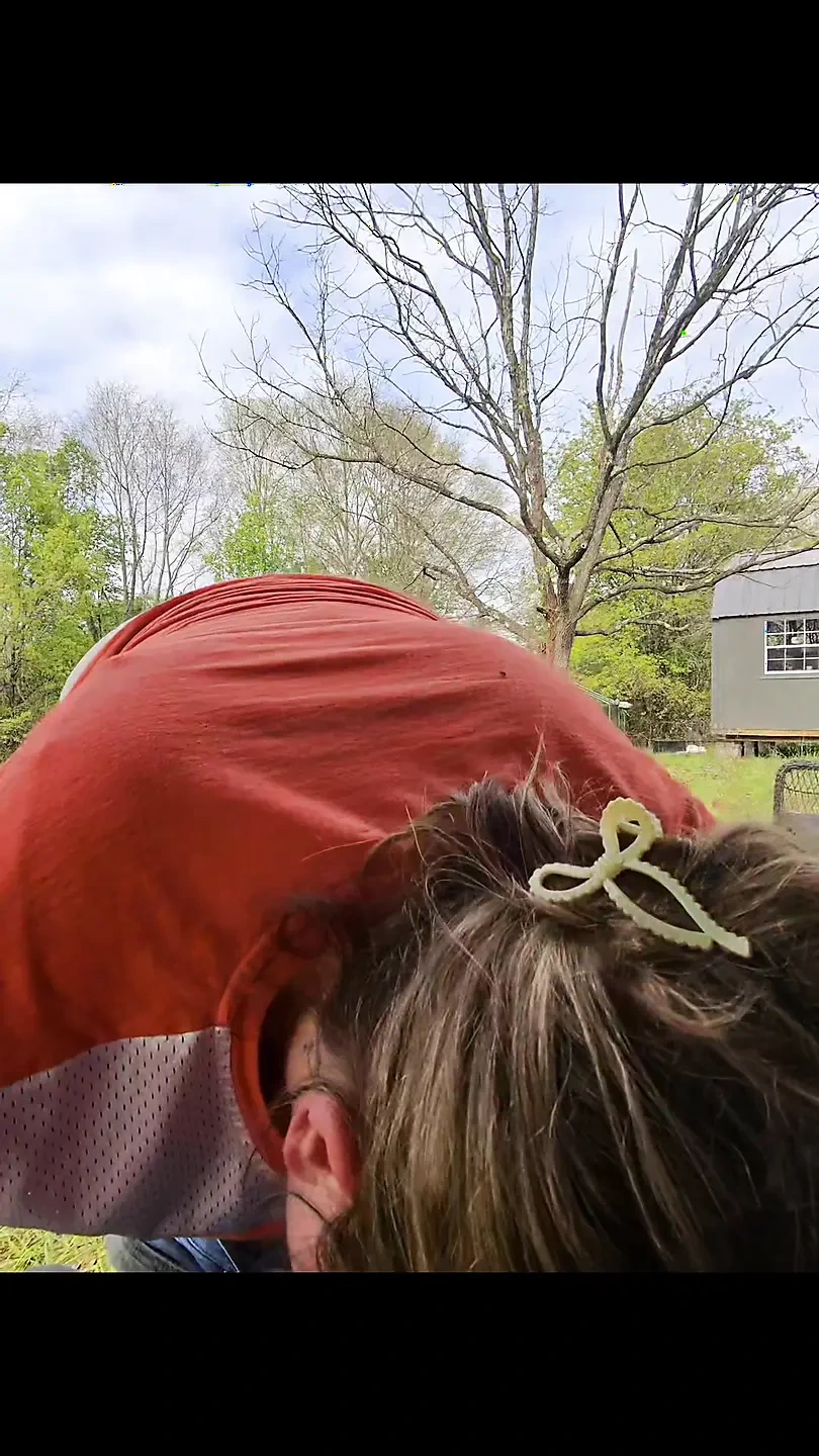 A little outdoor fun after yard work. Some cock worshiping and reverse cowgirl riding in our outdoor swing.