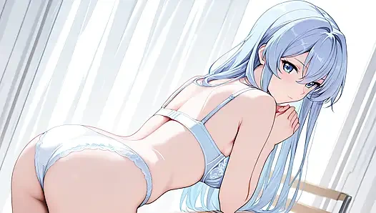Esdeath came to buy new sexy lingerie and have some fun with a pink dildo. Esdeath hentai cosplay