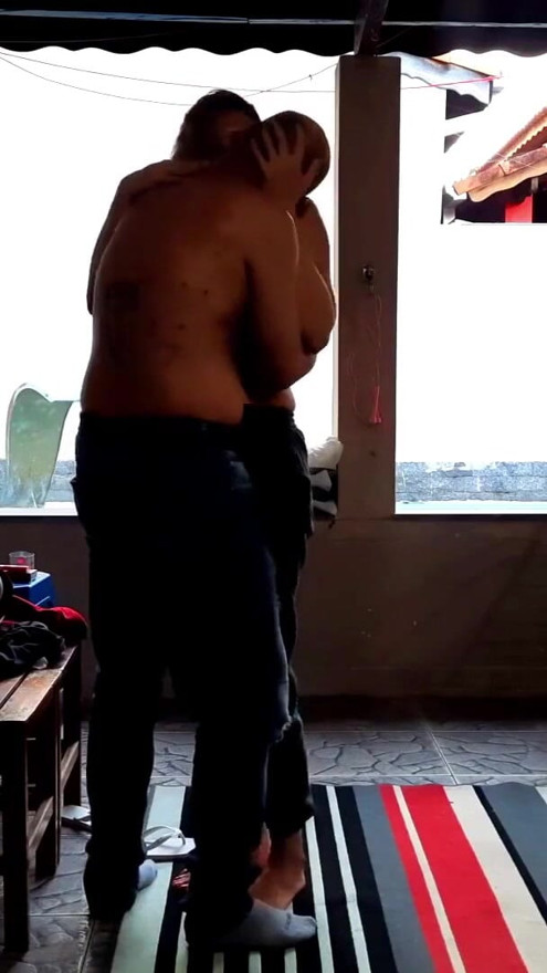 stepdaughter was smoking in the backyard and her stepfather seduced her until she had sex with him | Clip 1