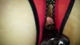 Nuevo tapón anal de la esposa y bragas sin entrepierna