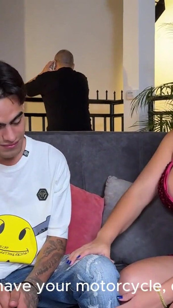 Thrilling moment from "I fuck my Colombian Stepmom in the living room while my stepdad is on a call! Danyel Mast and Karen"