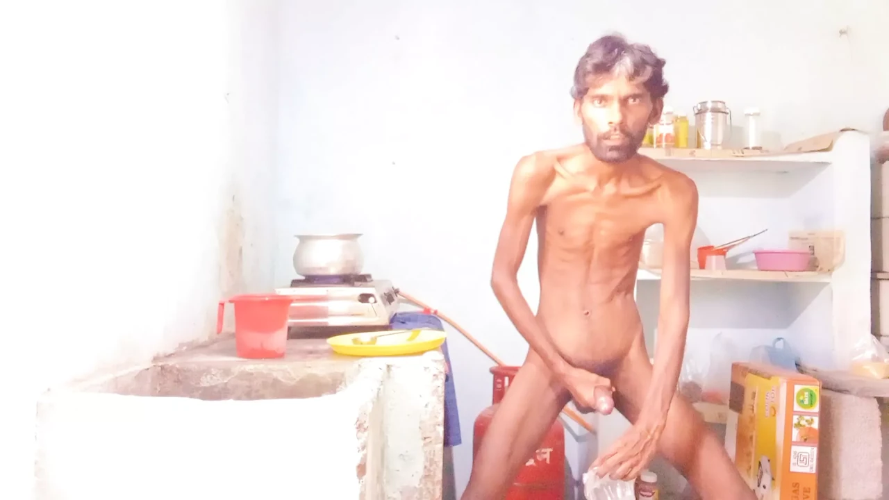 Part 5 Hot boy Rajeshplayboy993 masturbating his big cock and cumming. Cooking video