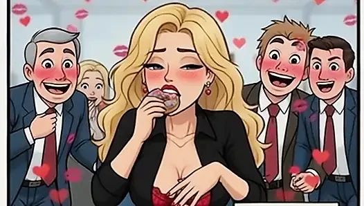 Spicy Cassandra has fun inside office