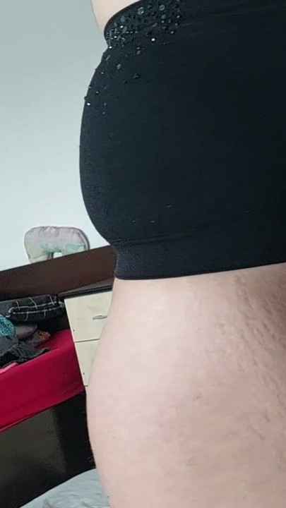 Sexy brunette with hairy pussy dries her hair. Hairy pussy, big tits, big ass. | Clip 1