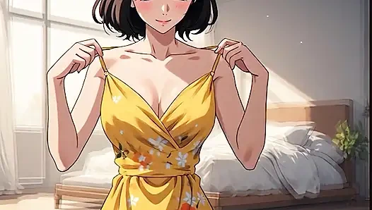 Yapay zeka tarafından oluşturulan çizgi film, 18 yaşındaki hentai orta yaşlı seksi kadının tombul kabarık meme uçlarının sansürsüz videosu, 3 boyutlu çizgi film videosu