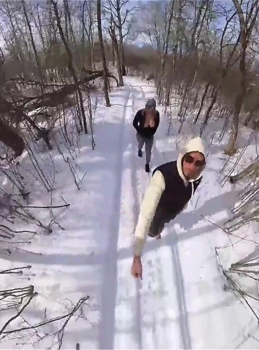 Outdoor Sex in the Park in Winter