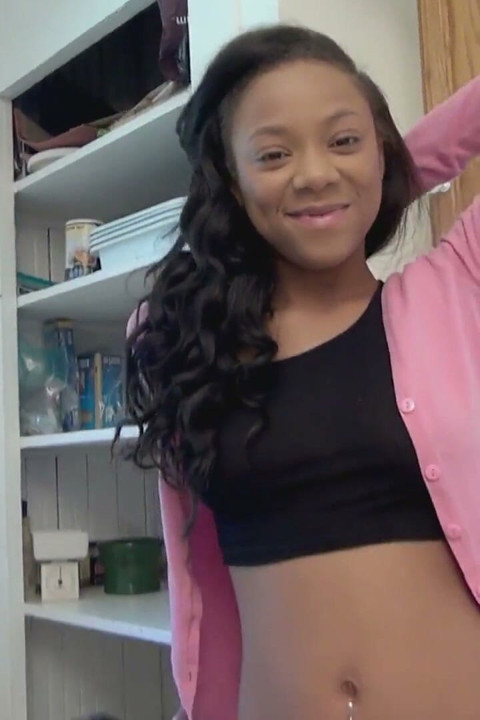 Diamond Monrow Is a Young Black Girl Who Will Pleasure Herself Anywhere in the House