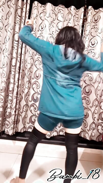Bambi's  strip dance in denim jacket