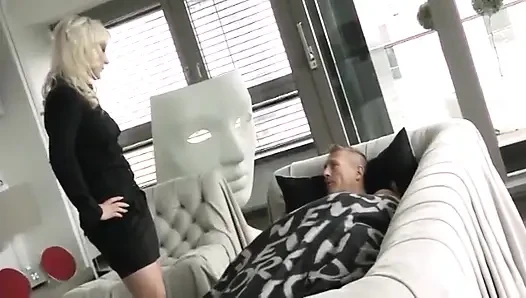 Blonde German Dream Woman Gets It in the Face and on the Tits at the End