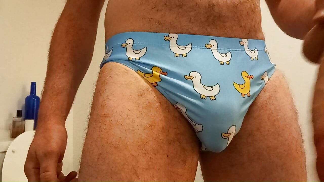 Speedo cum. Rubbing, vibrating, masturbating small penis bulge in speedo, swim trunks, brief. Please humiliate in the comments.