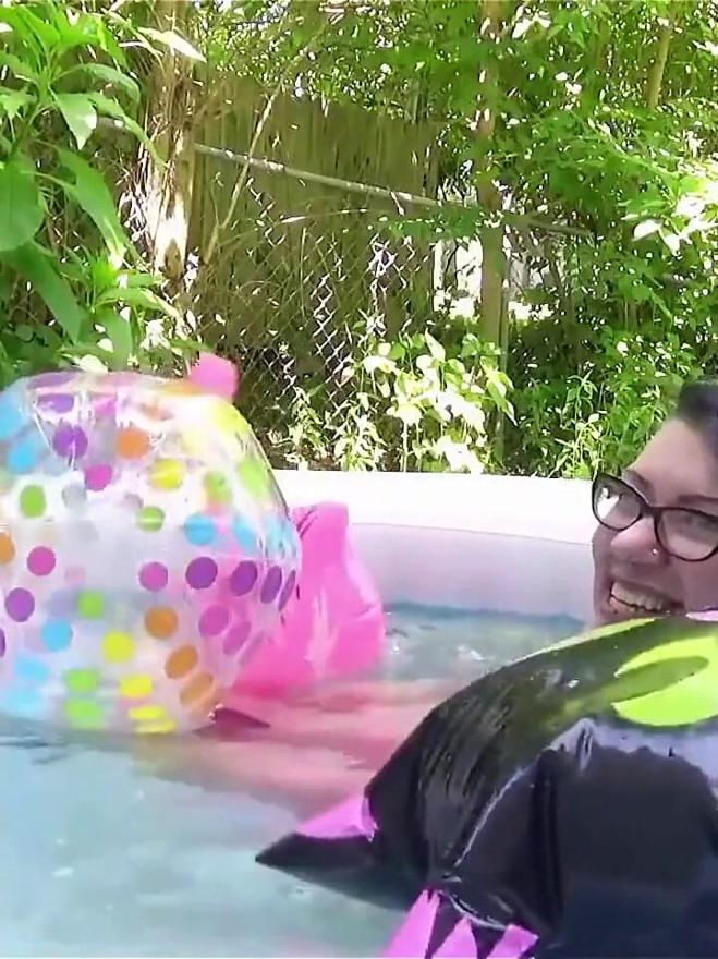 Floaty Fun in the Hot Tub