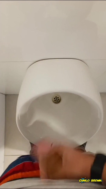 Powerful moment from "Big Dick Latino Risky Jerking Off In The Mall's Public Bathroom Got Caught And Touched Multiple Times"