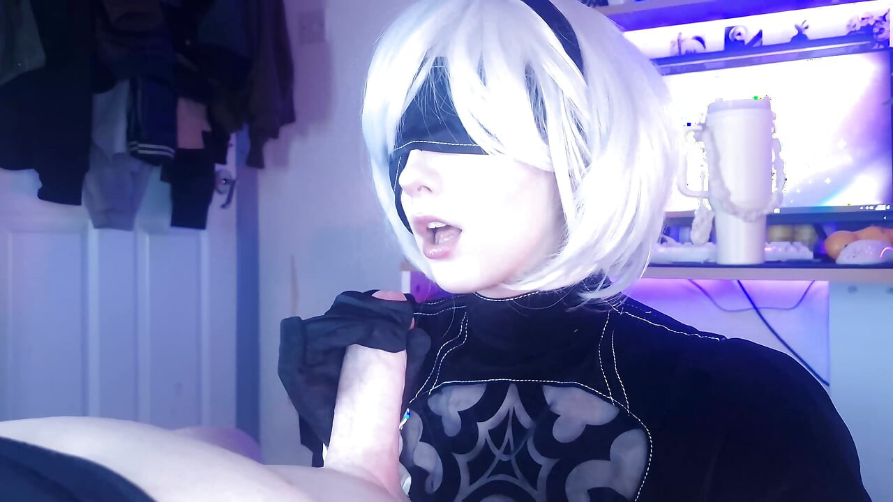 Yorha 2B makes me cum hard with thighjob and doggystyle, slaminig her big oiled ass
