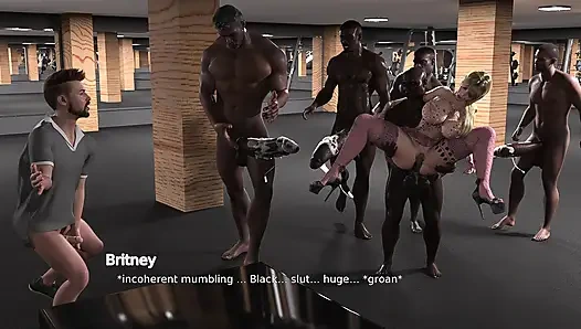 Istri nakal rambut pirang di-gangbang sama banyak kontol raksasa pria kulit hitam