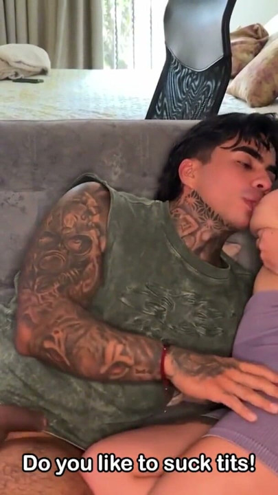 Hot Milf Mariana Sandoval Gets Her Tattooed Friend Christian Chaux To Fuck Him On The Couch | Clip 1