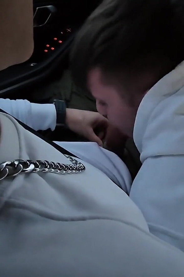 Raw Gay Blowjob - My Bitch's Mouth on My Cock While I Drive
