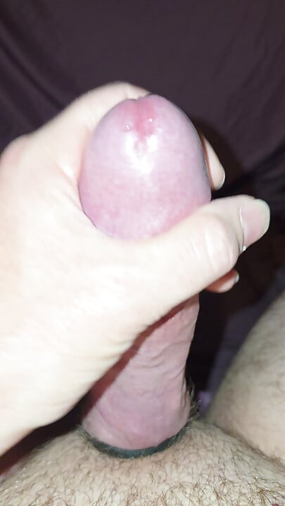 Edging my hard cock until eruption of cum