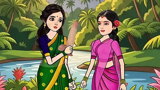 Man fucks woman with big cock in the forest, woman is very happy.