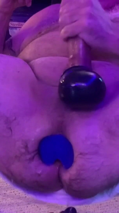 Key moment from "ToppedToys Chute 75 and 85, jerking off and sucking off Hubby, FFisted until I pissed and blew my load. "