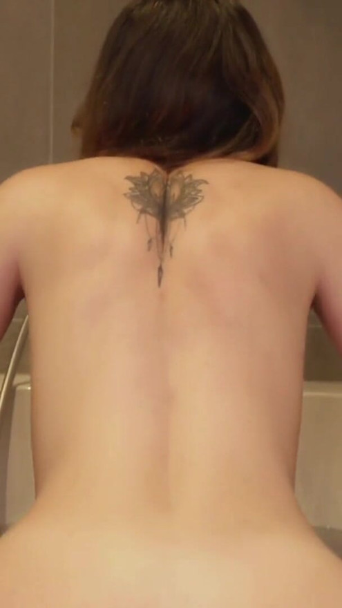 she sucks and rides me in the tub and swallows every drop | Clip 1