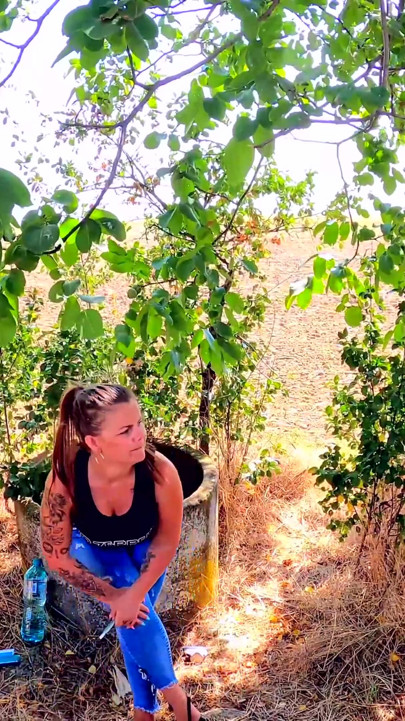 Pee in A Corn Field and Wet Her Skirt - Changing Her Wet Clothes Outdoor and Preparing for Another Pee Standing