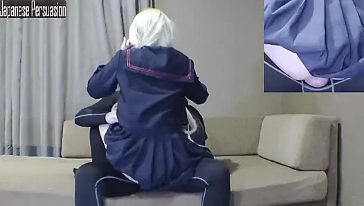 Pendatang baru yang langsing kembali dengan gaya cosplay menikmati momen creampie yang berani dan intens - angle3
