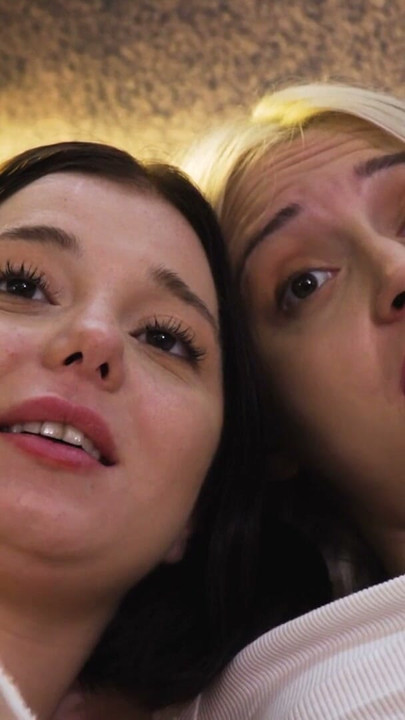 Age Gap Threesome with Blonde and Brunette Sharing a Mature Man | Clip 1