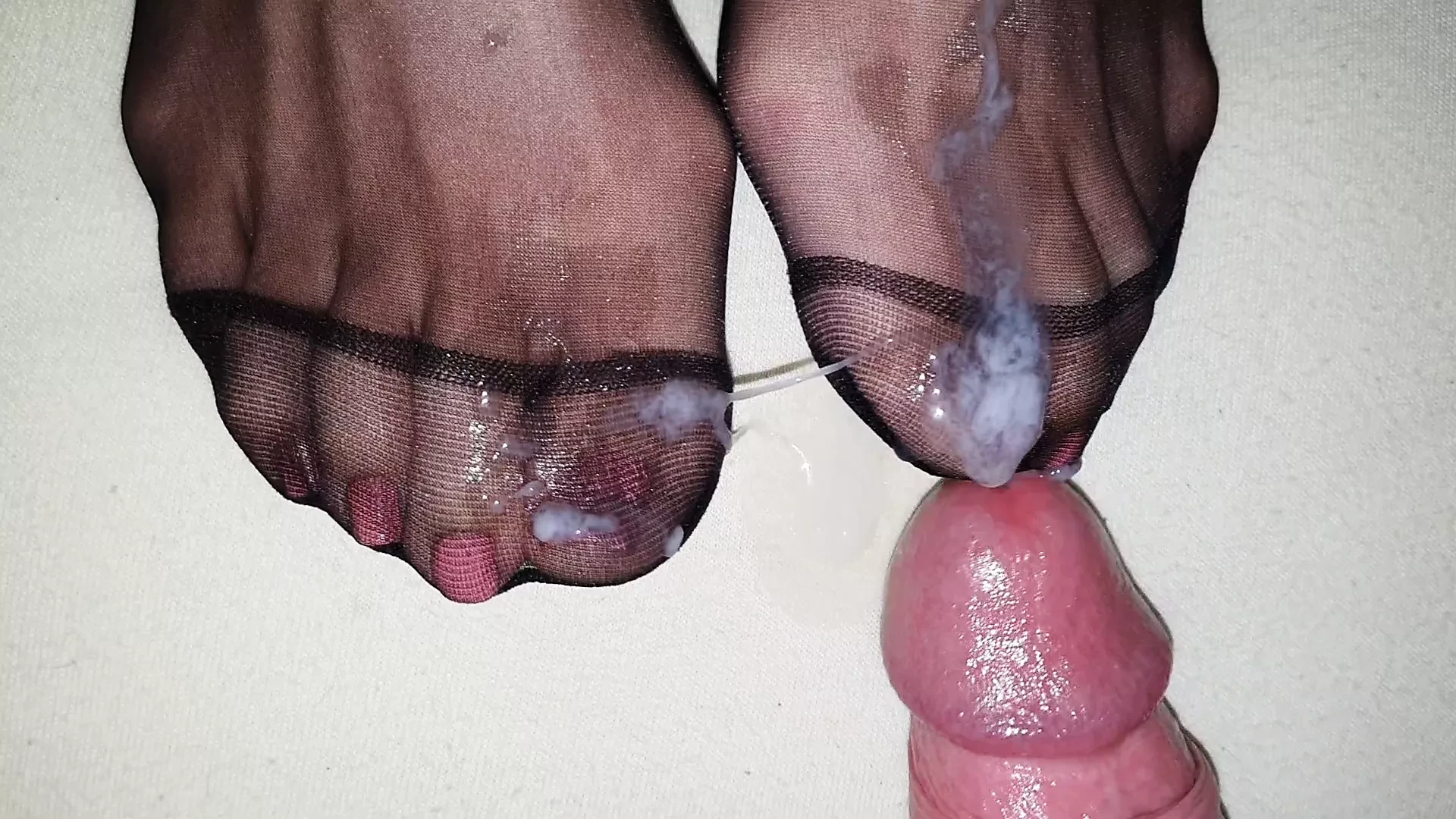 Cum di kaki nilon #15