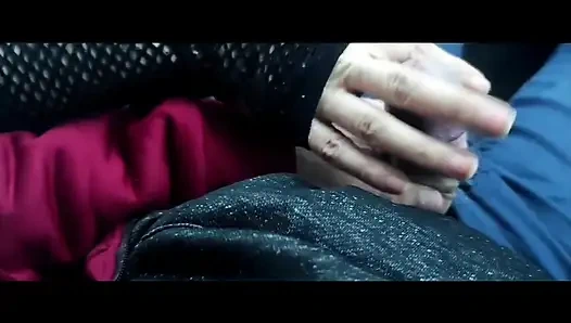 Almost caught! He jerks off in traffic in front of me, I love watching. Big cumshot! Part 1